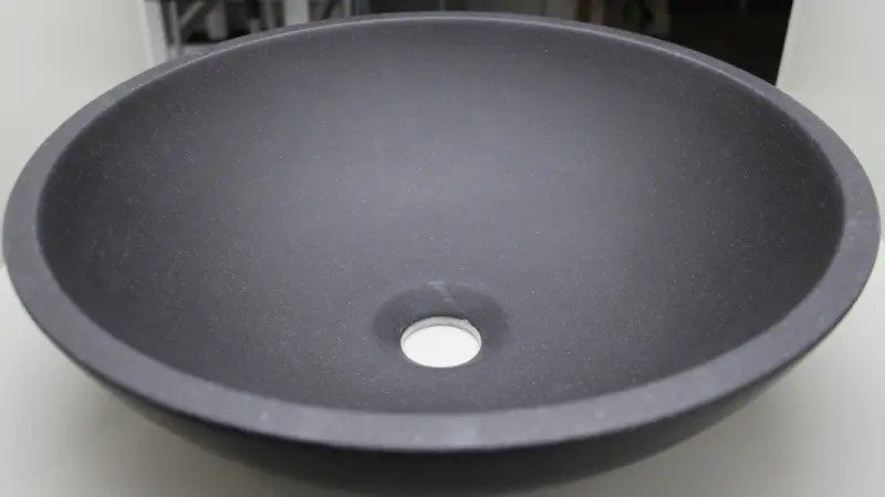 Ink Jazz Large porselein opbouw wastafel quartz zwart 40x13cm geen kraangat 3430423