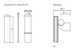 Instamat Tempo  - V designradiator 203 x 39.8 cm glanzend wit TEV200