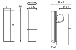 Instamat Tempo  - V designradiator 173 x 39.8 cm Kleur TEV170-2