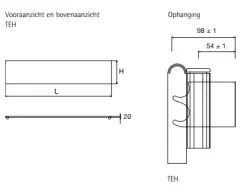 Instamat Tempo  - H designradiator 153 x 39.8 cm glanzend wit TEH150