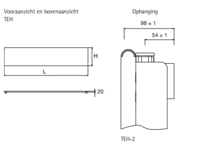 Instamat Tempo  - H designradiator 153 x 39.8 cm glanzend wit TEH150-2