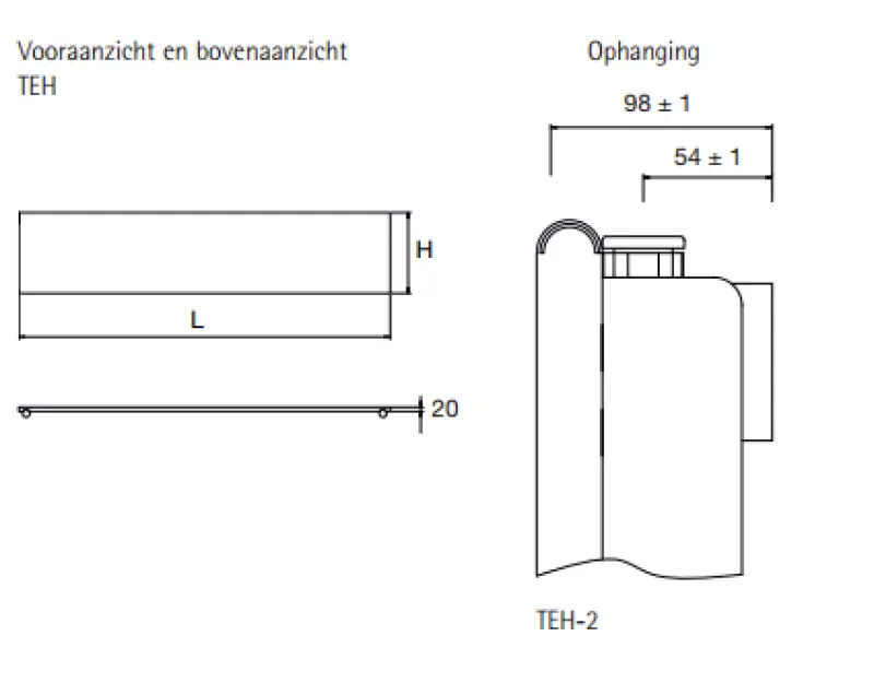 Instamat Tempo  - H designradiator 173 x 39.8 cm glanzend wit TEH170-2
