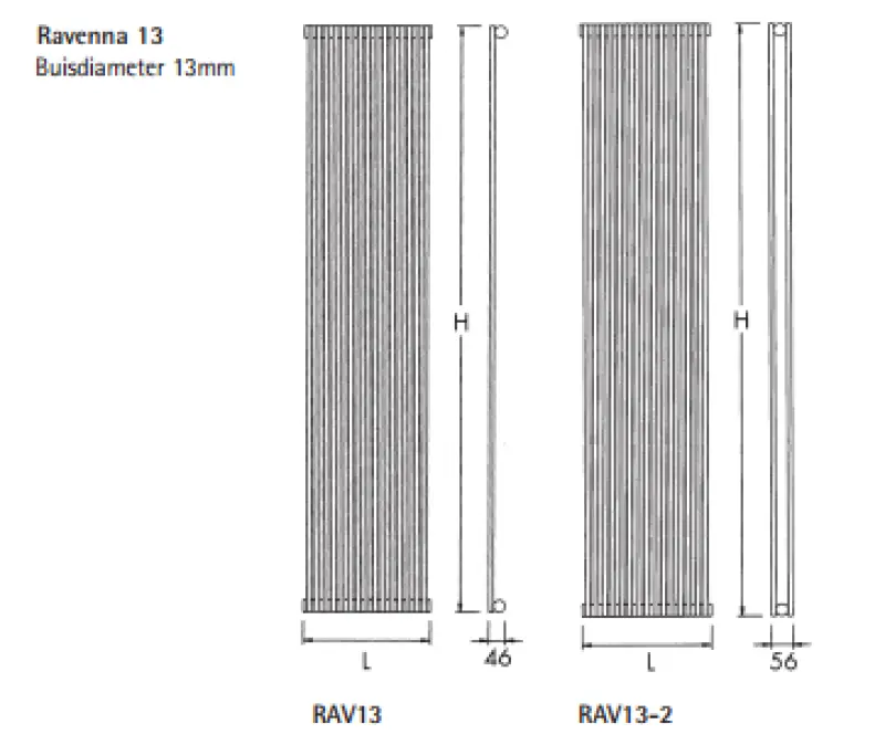 Instamat Ravenna designradiator 40 x 22.4 cm Kleur RAV25