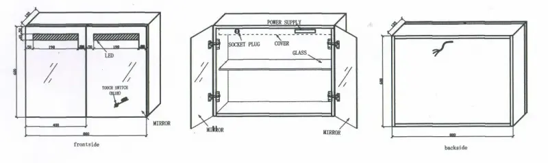 Blusani Double spiegelkast 80cm met led verlichting aluminium BD21080 kloon 26-01-2017 12:16:40