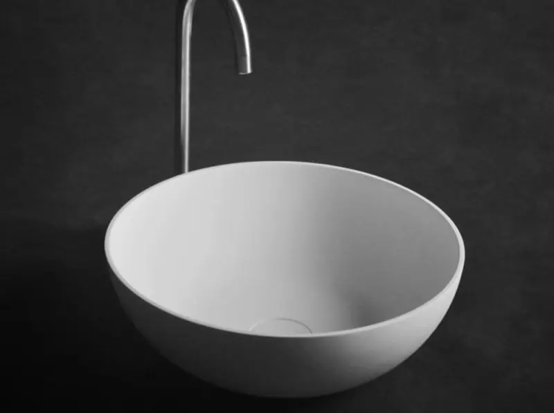 Solid-S Top opbouwwastafel rond mat wit D39 x 14.5cm 1208831872