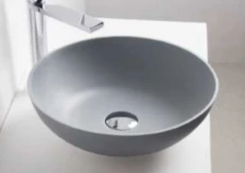 Solid-S Top opbouwwastafel rond mat licht grijs D39 x 14.5cm 1208831882