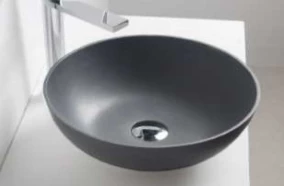 Solid-S Top opbouwwastafel rond mat donker grijs D39 x 14.5cm 1208831892