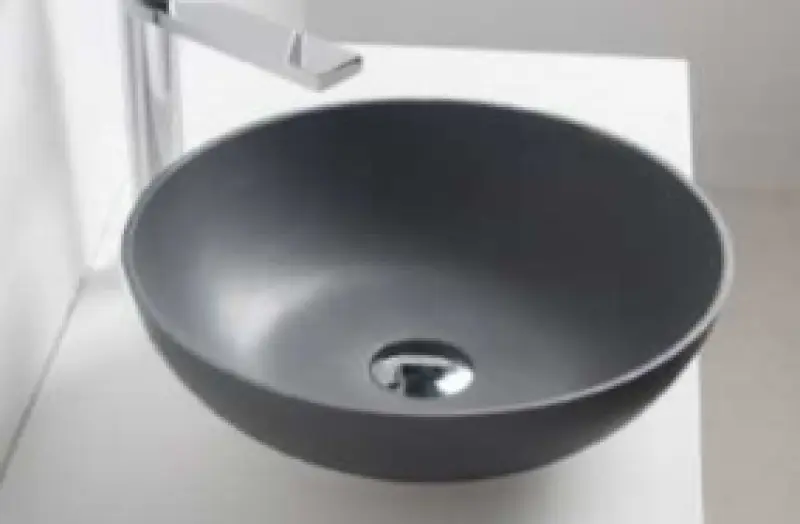 Solid-S Top opbouwwastafel rond mat donker grijs D39 x 14.5cm 1208831892