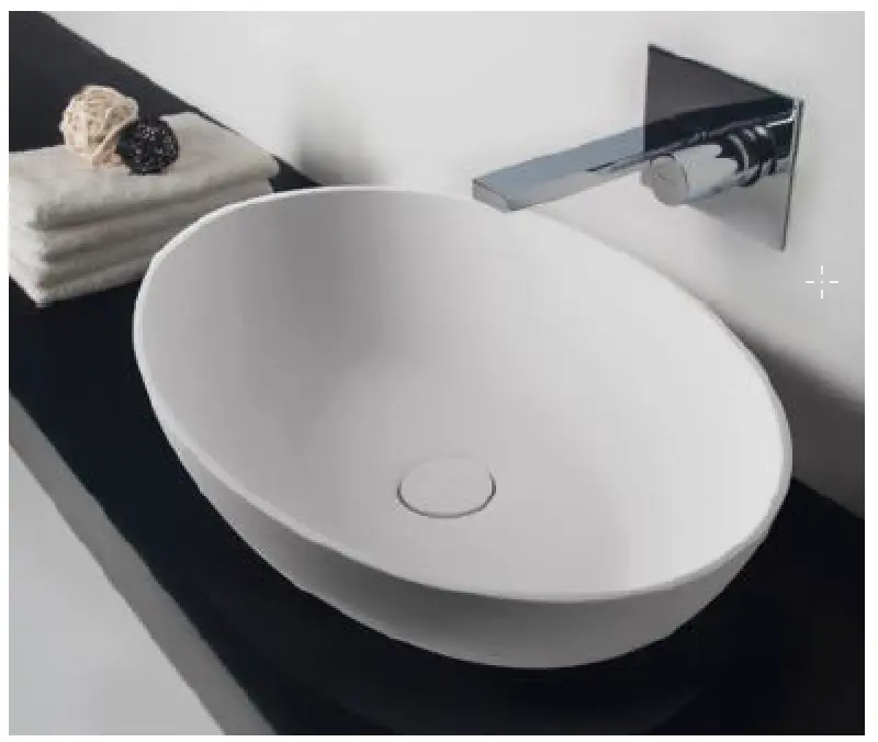 Solid-S Top opbouwwastafel ovaal mat licht grijs B60xD40xH14.5cm 1208831902