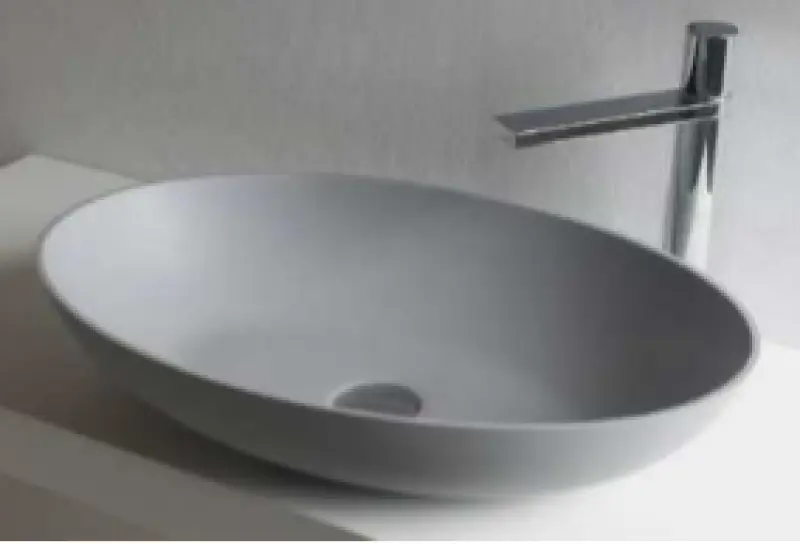 Solid-S SolidOVG opbouwwastafel ovaal mat donker grijs B60xD40xH14.5cm 1208831912