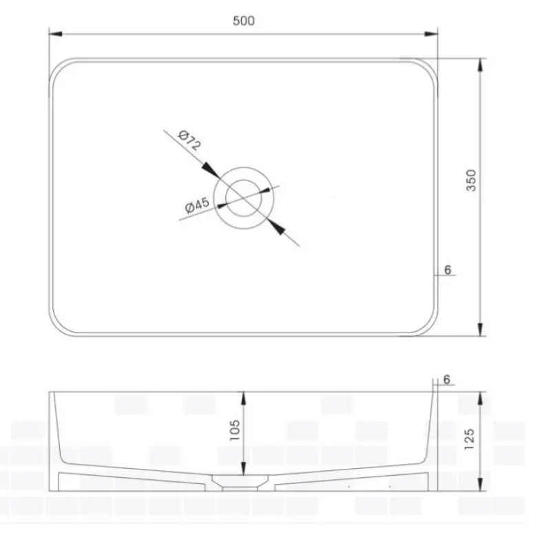 Solid-S Top opbouwwastafel rechthoek mat beige B50xD35xH12.5cm 1208831932