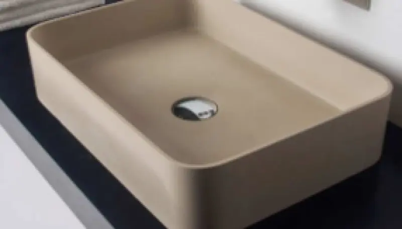 Solid-S Top opbouwwastafel rechthoek mat beige B50xD35xH12.5cm 1208831932