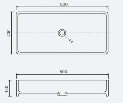Solid-S Top opbouwwastafel rechthoek mat wit B80 x D40 x H15cm 1208831962
