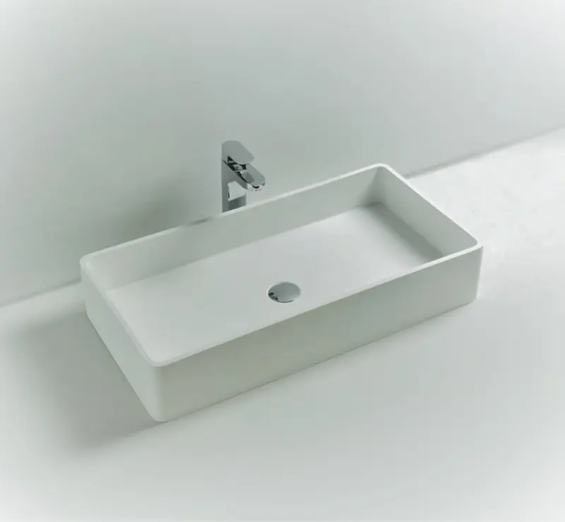 Solid-S Top opbouwwastafel rechthoek mat wit B80 x D40 x H15cm 1208831962