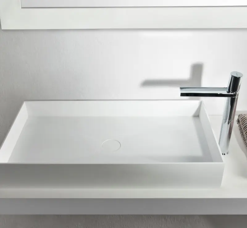 Solid-S Top opbouwwastafel rechthoek mat wit B75 x D37.5 x H11cm 1208831972