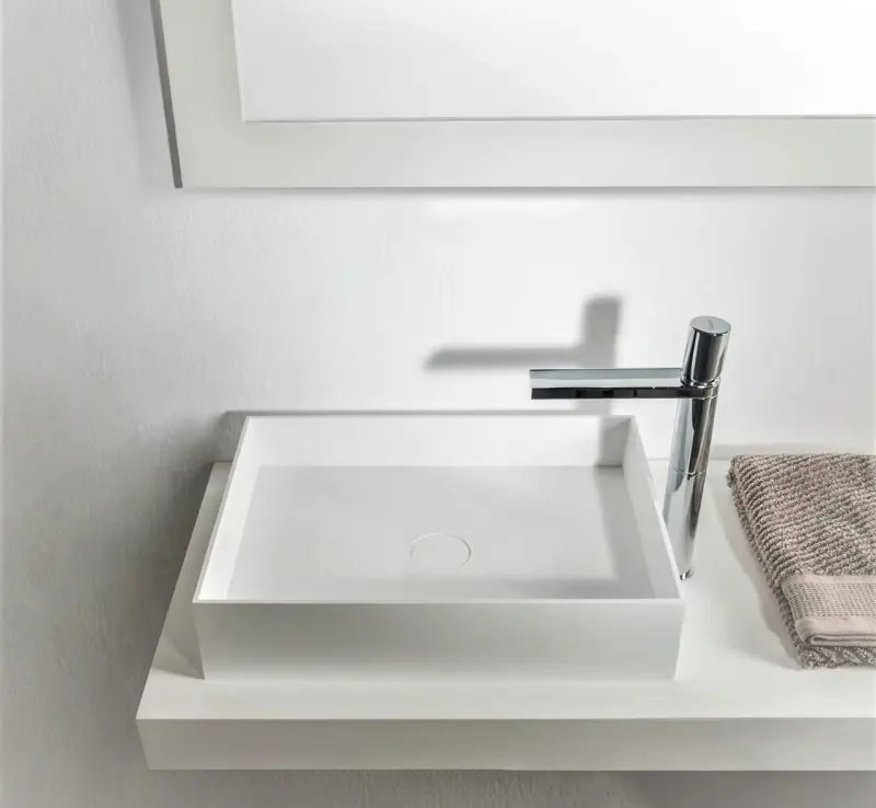 Solid-S Top opbouwwastafel rechthoek mat wit B50 x D35 x H11cm 1208831982