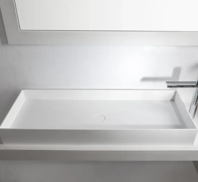 Solid-S Top opbouwwastafel rechthoek mat wit B100 x D37 x H11cm 1208831992