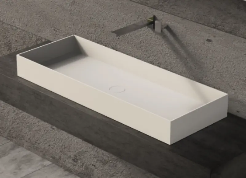 Solid-S Top opbouwwastafel rechthoek mat wit B100 x D37 x H11cm 1208831992