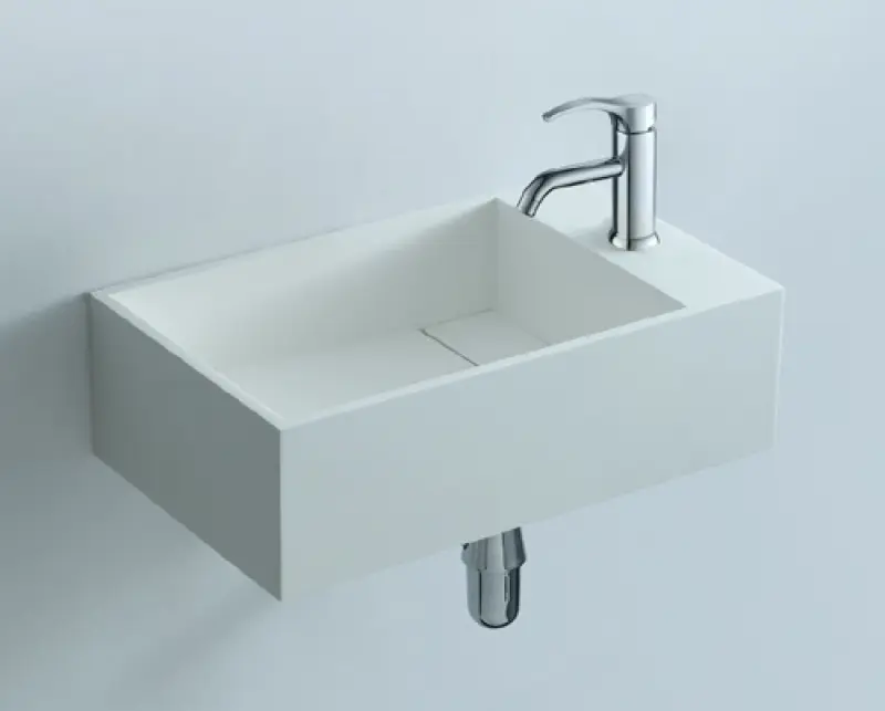 Solid-S Wall fontein B40xD22xH10cm rechthoek wit mat geen kraangat 1208832002