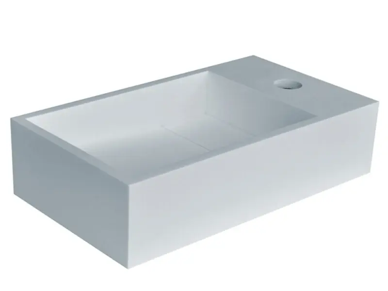 Solid-S Wall fontein B40xD22xH10cm rechthoek wit mat geen kraangat 1208832002