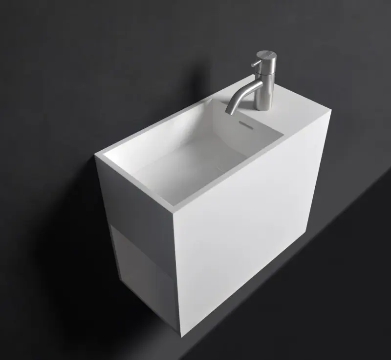 Solid-S Wall Special wastafel rechthoek mat wit B45 x D22 x H38 cm zonder kraangat 1208832052