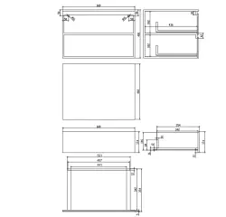 Solid-S onderkast 60x46 cm Solid Surface mat wit 1208832322