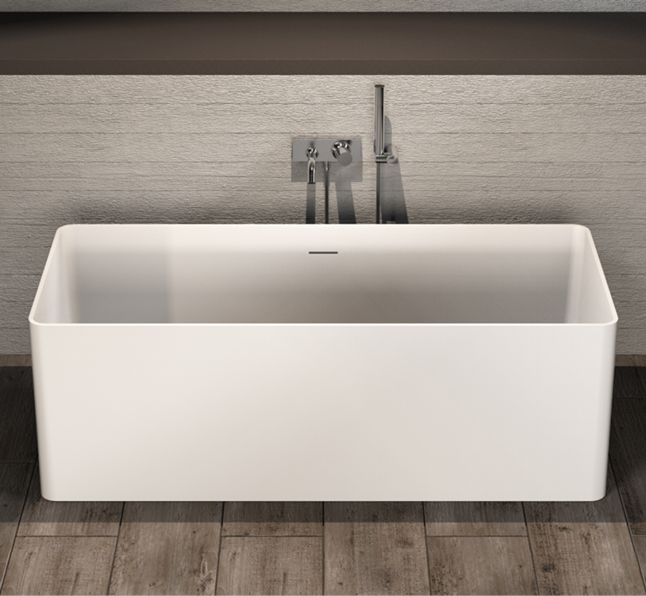 Solid S Vrijstaand Ligbad Solid Surface Rechthoek 160 X 70 X 55 Cm