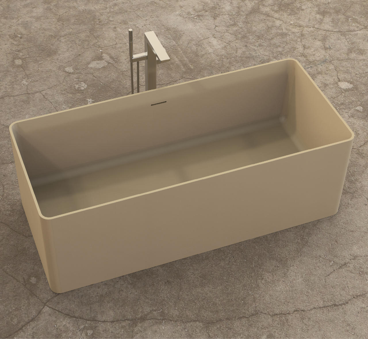 Solid S Vrijstaand Ligbad Solid Surface Rechthoek 160 X 70 X 55 Cm