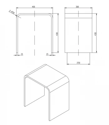 Solid-S badkamerkrukje Solid surface 40 x 30 x 43 cm wit mat 1208832552