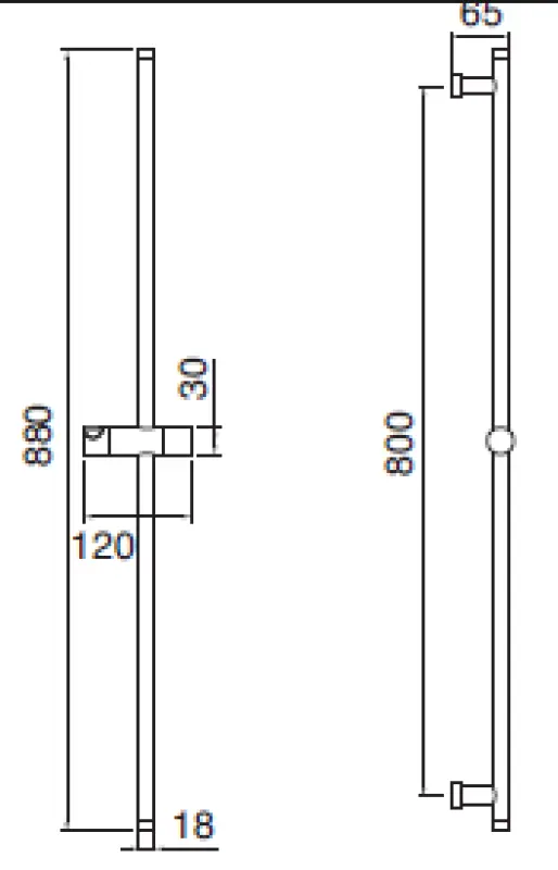 Zazzeri Uni glijstang mat zwart 80cm 3600A414A003131