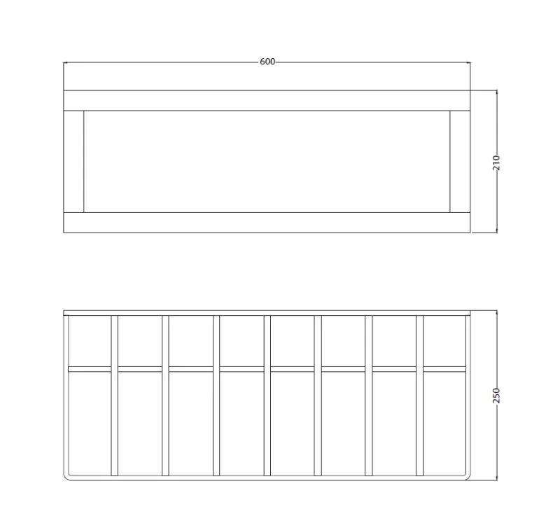 Waterevolution Deep handdoekrek 60cm mat zwart A218PR