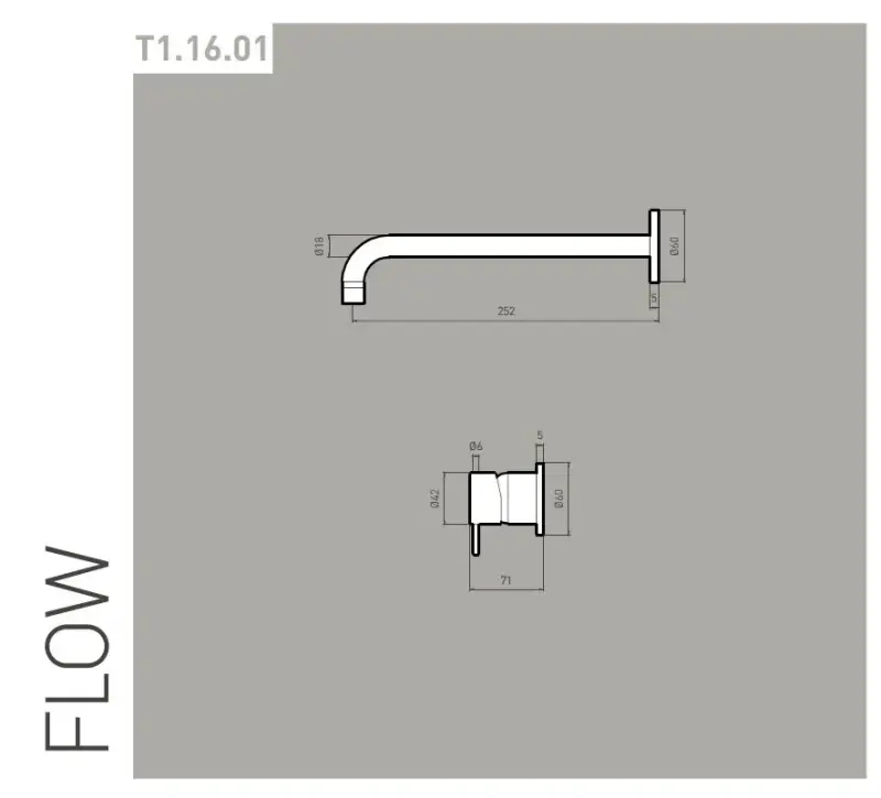 Waterevolution Flow 3-gats Inbouw Wastafelkraan Chroom met uitloop 15 cm T1163F01-15