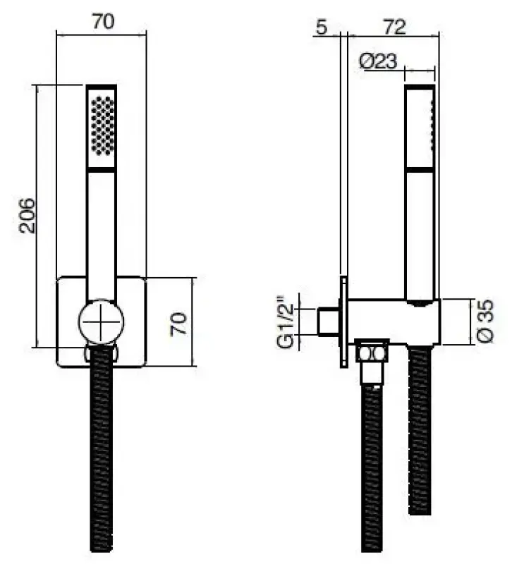 Zazzeri Inbouw Handdoucheset met watertoevoer mat wit 31000414A001010
