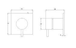 Waterevolution Flow inbouw 2-weg omsteller ronde rozet mat wit T1482SBR