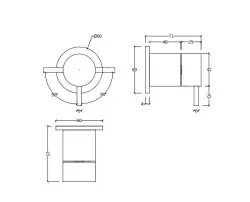 Waterevolution Flow inbouw 2-weg omsteller ronde rozet chroom T1482S01