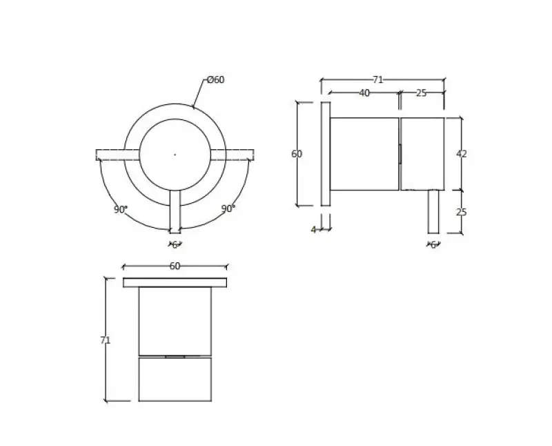 Waterevolution Flow inbouw 2-weg omsteller ronde rozet chroom T1482S01