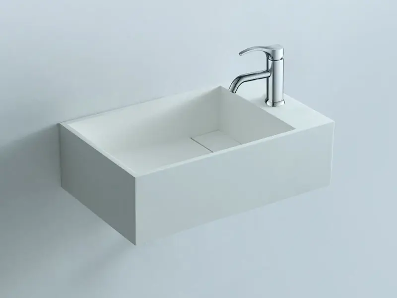 Solid-S Wall wastafel rechthoek mat wit B50xD30xH15cm ZONDER kraangat 1208851862
