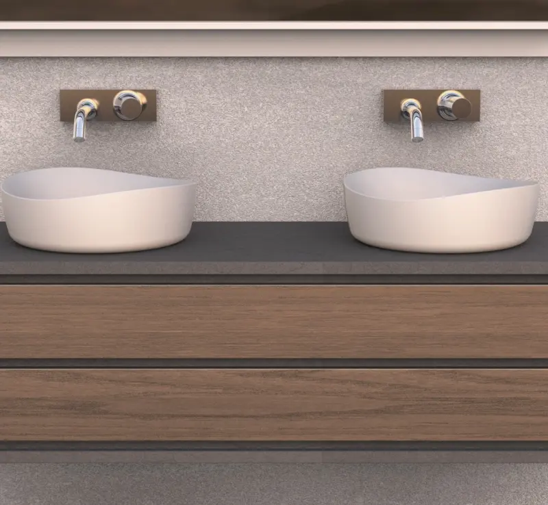 Solid-S Top opbouwwastafel rond mat wit D40X13cm 1208852532