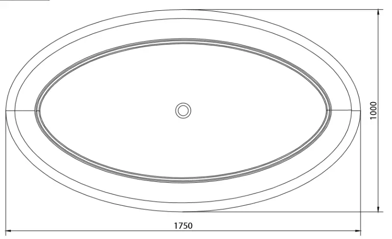 Solid-S vrijstaand bad ovaal 175x100x62cm mat wit 1208852542