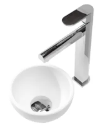 Solid S extra kleine waskom fontein Solid Surface rond 20 x 20 x 11 cm mat wit 1208852722