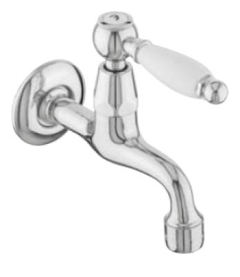 PB klassieke muur fonteinkraan met witte hendel koud water brons 1208853512