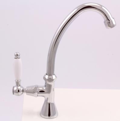 PB klassieke fonteinkraan met witte hendel koud water met hoge uitloop chroom 1208853652