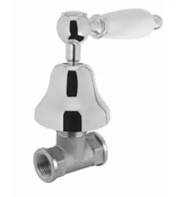 PB klassieke kraan inbouw stopkraan met witte hendel RVS 1208854672