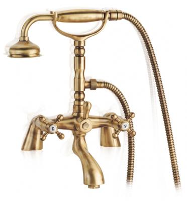 PB klassieke kraan badrandkraanset met sterknoppen inclusief handdouche Chroom 1208855212
