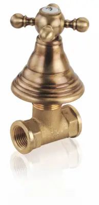 PB klassieke kraan inbouw stopkraan met sterknop Brons 1208855572