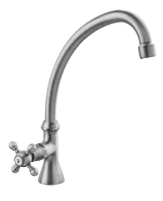 PB klassieke fonteinkraan met sterknop koud water met hoge uitloop RVS 1208855672