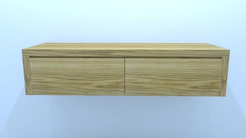 TopLine Delft MAATWERK massief eiken badmeubel met 2 laden greeploos - zijwangen en topblad