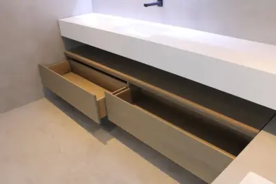 TopLine Amsterdam MAATWERK massief eiken badmeubel met 2 laden en topblad