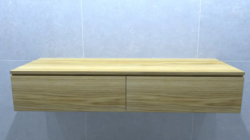 TopLine Amsterdam MAATWERK massief eiken badmeubel met 2 laden en topblad