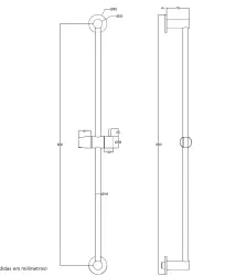 Waterevolution Flow glijstang 800mm RVS T1660IE